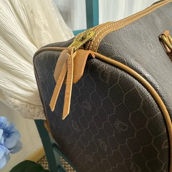 Christian Dior Brown and Tan Honeycomb Duffle - Picture 5 of 8